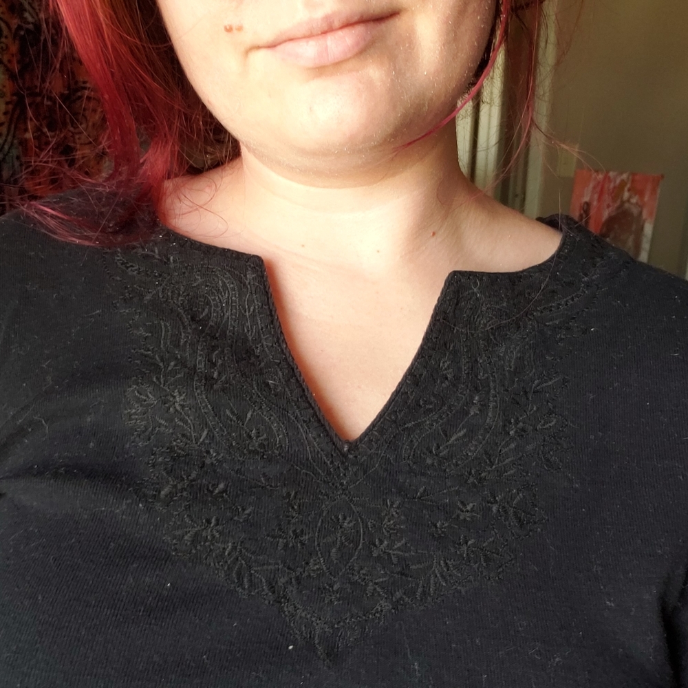 Boho black long sleeve shirt